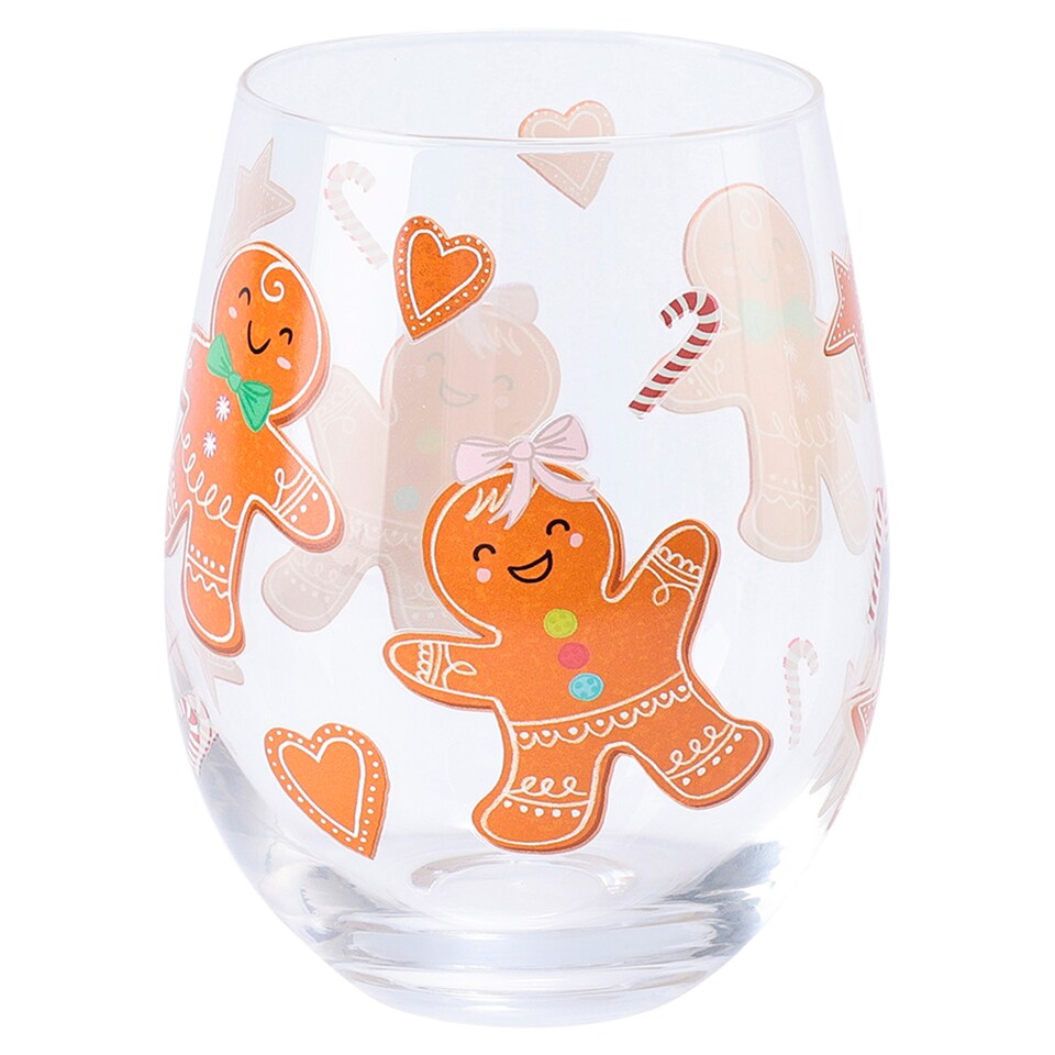 Tesco Gingerbread Stemless Wine Glass