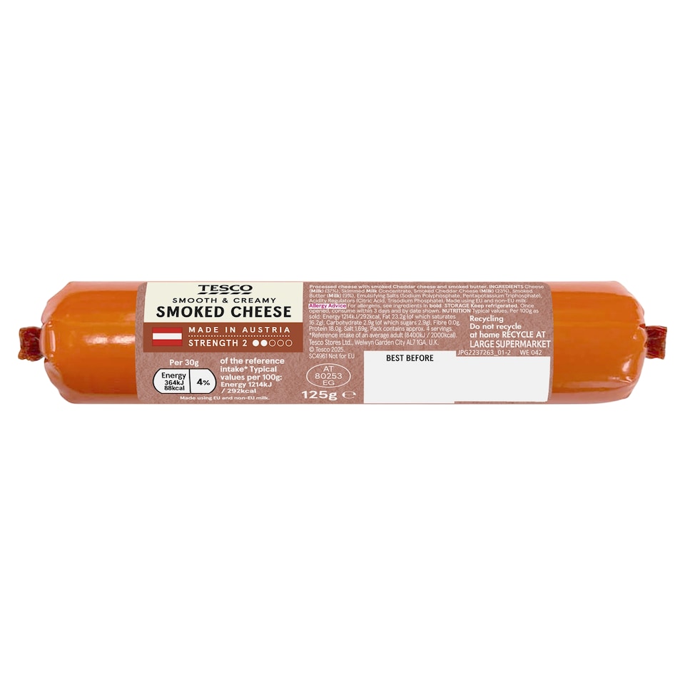 Tesco Smoked Cheese 125G