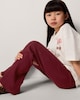 image 1 of F&F Girls Cotton Rich Ribbed Flared Leggings in Burgundy