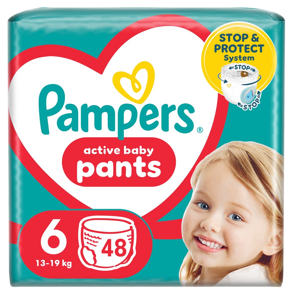 obrázok 1 z Pampers Active Baby plienkové nohavičky veľkosť 6, 48 plienok, 13kg-19kg