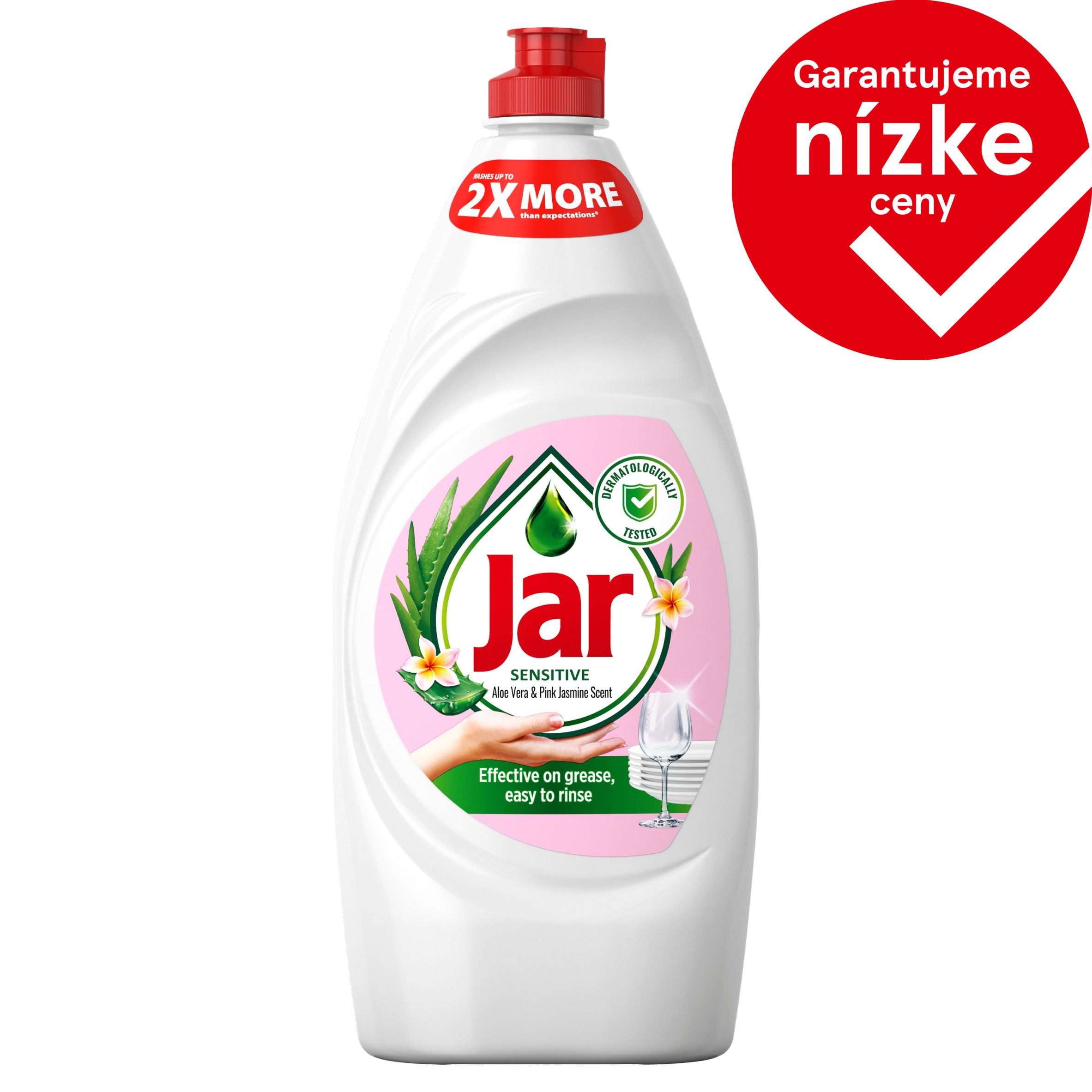 image 1 of Jar Sensitive Aloe Vera & Pink Jasmine Prostriedok Na Umývanie Riadu Jemný K Rukám 900 ML