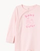 image 3 of F&F Baby Pure Cotton Sister Sleepsuit in Pink