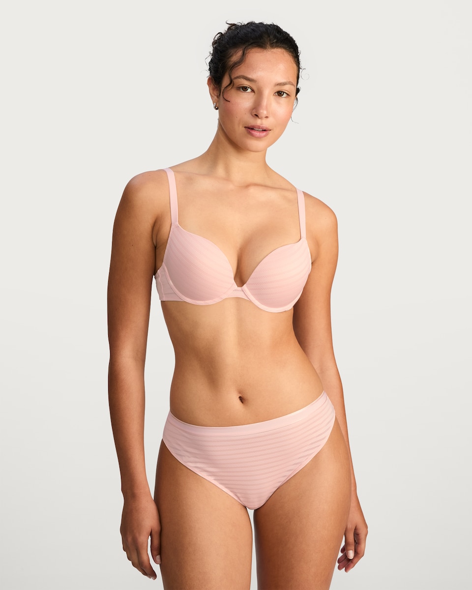 image 1 of F&F 2-Pack Striped Underwired Push Up Bras in Multi