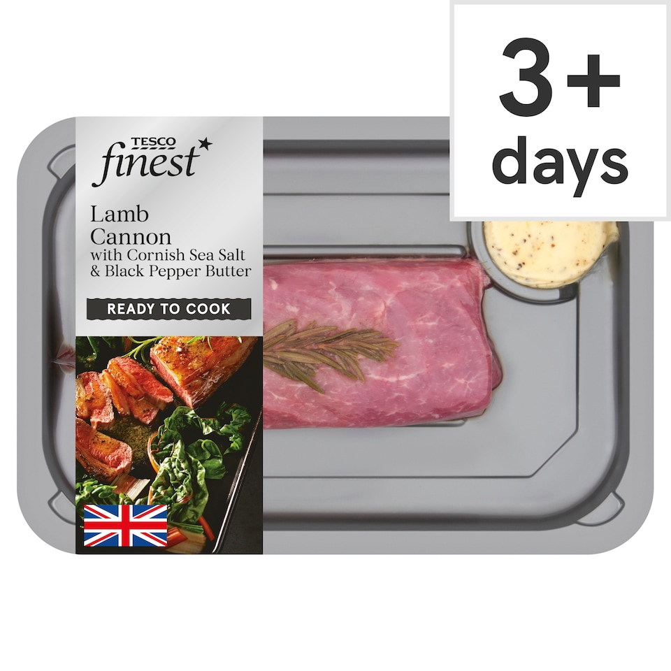 Tesco Finest Lamb Cannon with Cornish Sea Salt & Black Pepper Butter