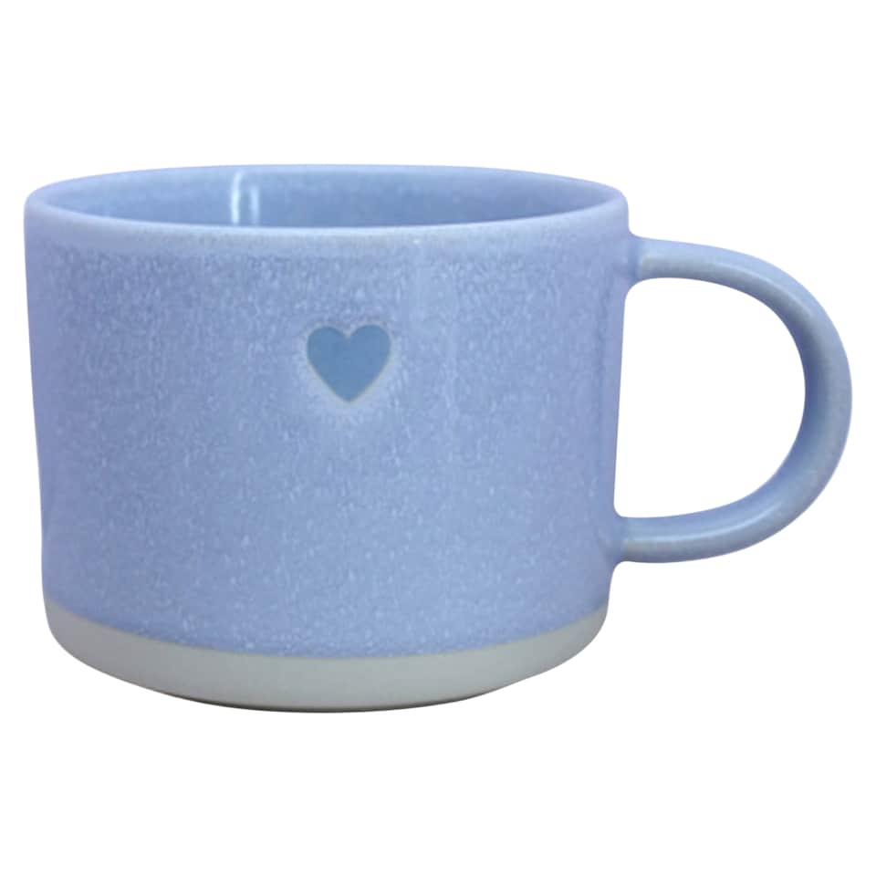 F&F Home Blue Debossed Heart Mug