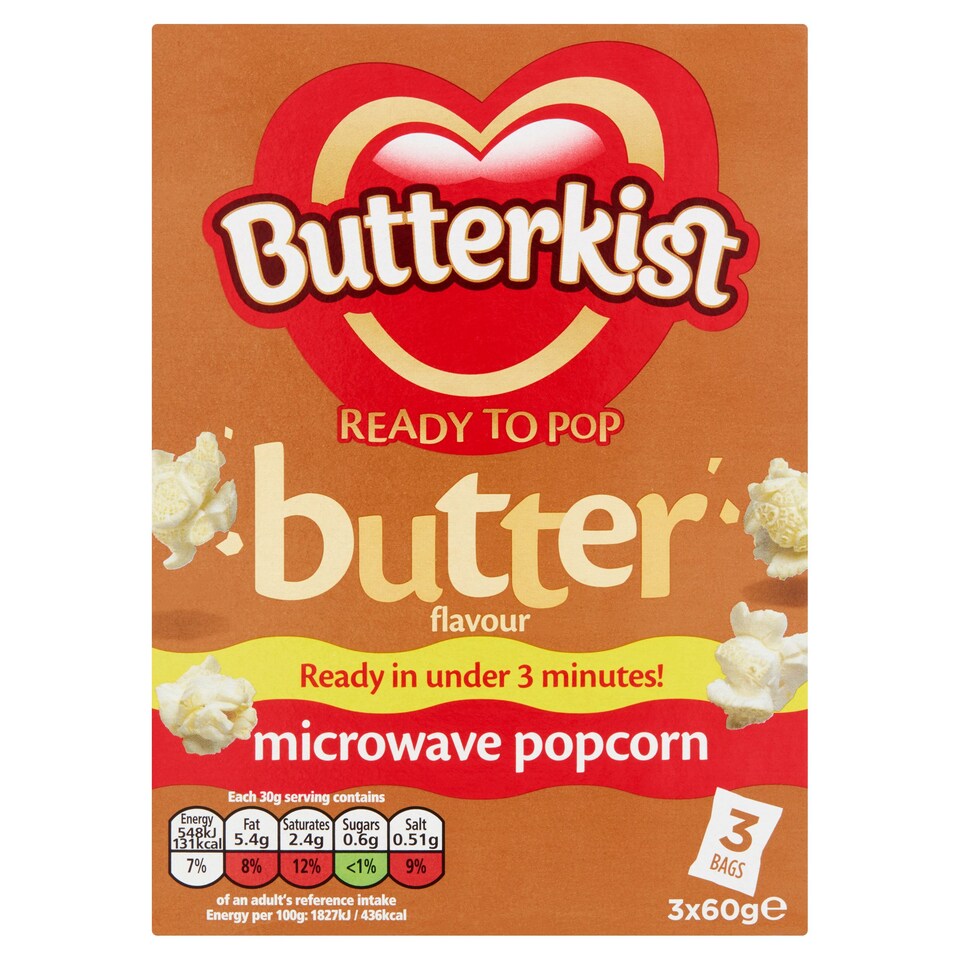 image 1 of Butterkist Microwave Butter Popcorn 3X60g