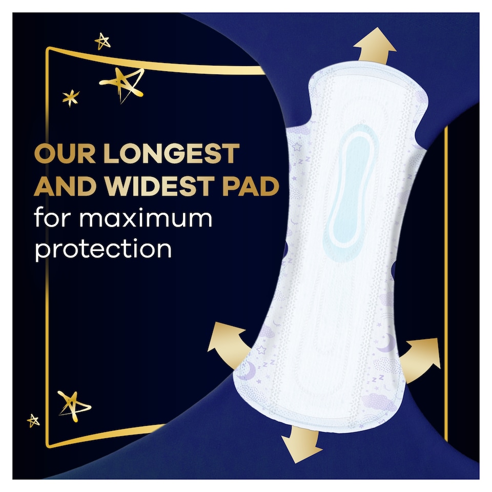 image 1 of Always Ultra Sanitary Towels Secure Ultimate Night (Size 6) With Wings 12 Pads