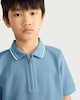 image 2 of F&F Boys 2-Piece Cotton Rich Textured Polo Shirt and Shorts Set in Blue