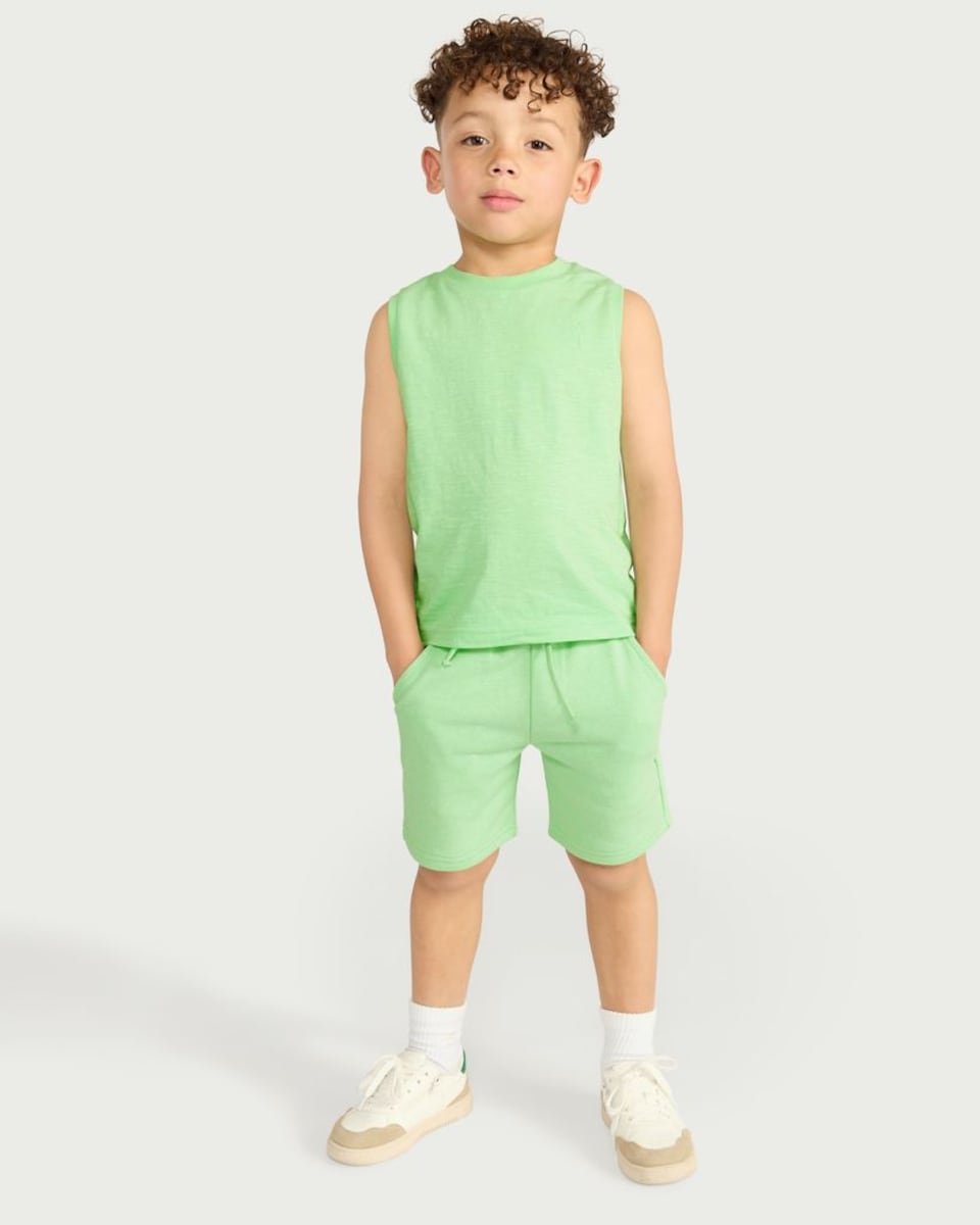 image 1 of F&F Boys Pure Cotton Vest in Green