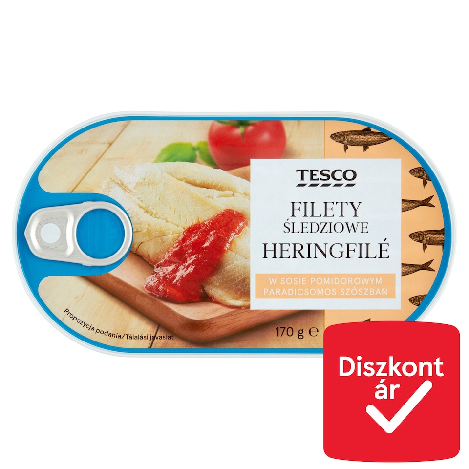 Tesco heringfilé paradicsomos szószban 170 g