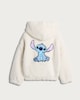 image 5 of Disney Lilo & Stitch Fleece Embroidered Zip Up Hoodie in Cream