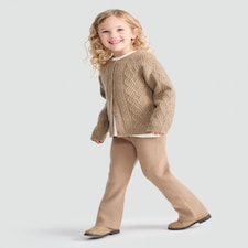 F&F x Samantha Faiers Cable Knit Cardigan and Trousers Set in Brown