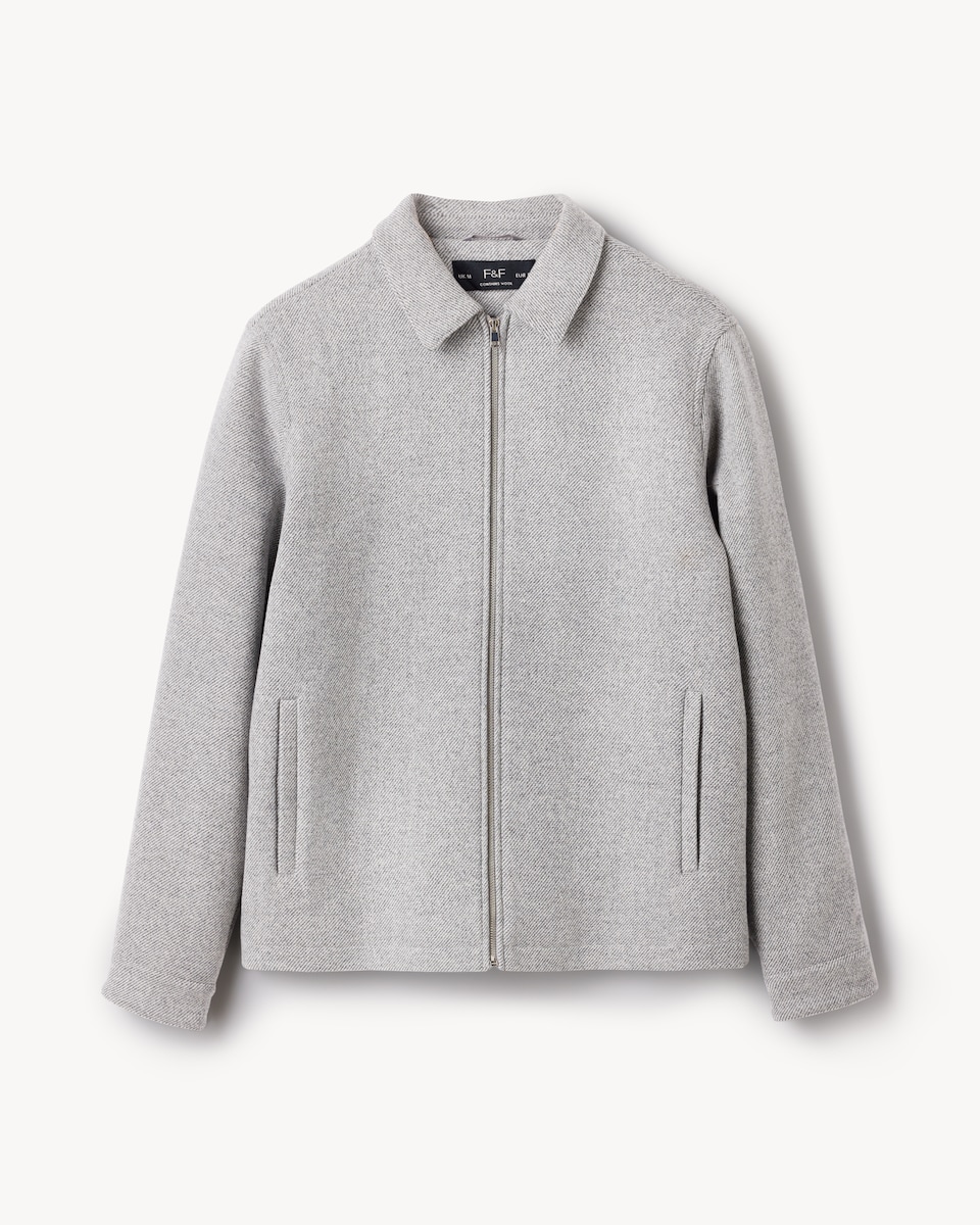 F&F Textured Zip Up Jacket in Grey - Tesco Groceries