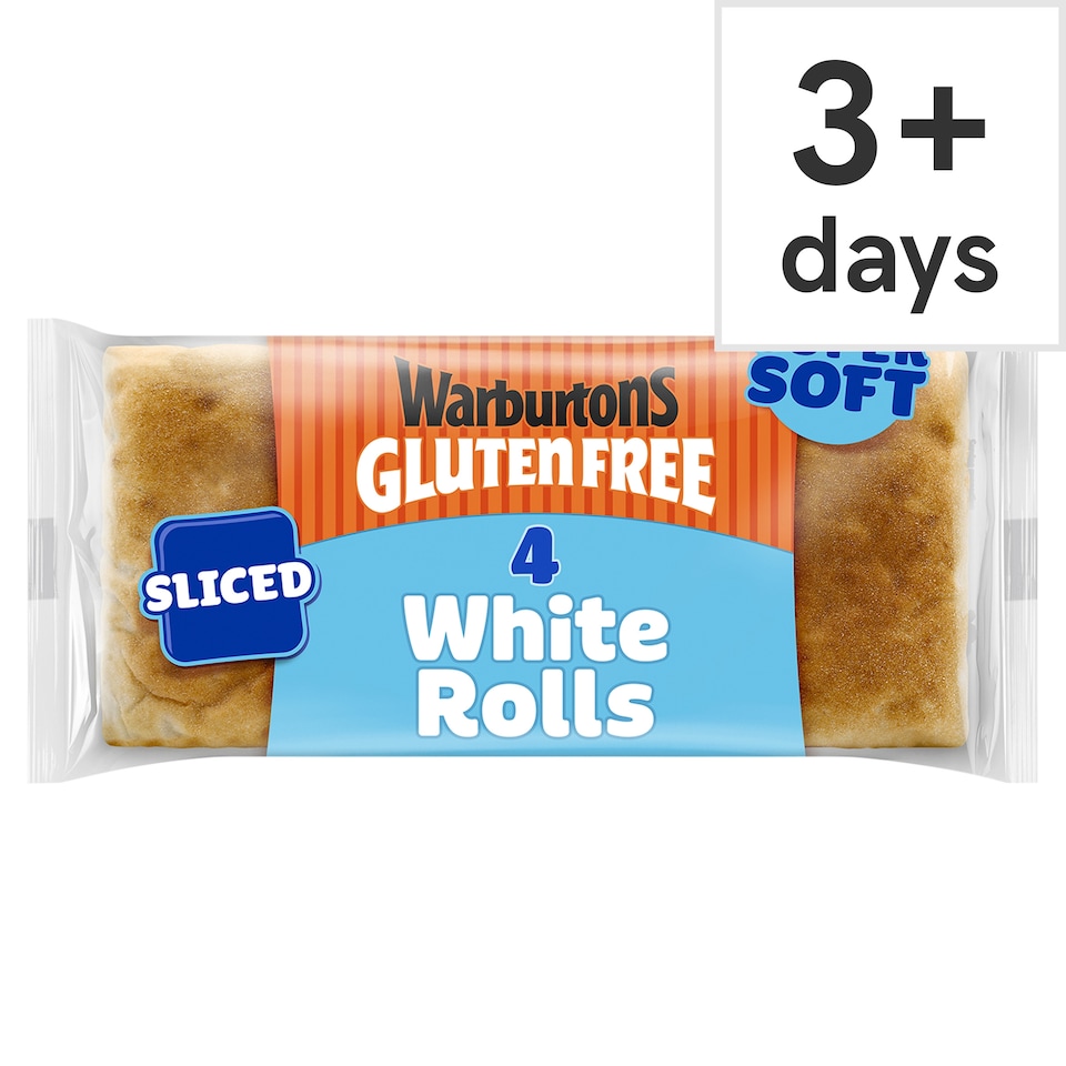 image 1 of Warburtons Gluten Free Super Soft Sliced Square Rolls 4 pack