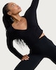 image 2 of F&F Active ULTRASTRETCH Wrap Front Top in Black