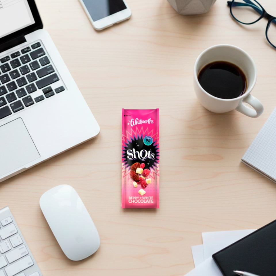 image 1 of Whitworths Berry + Chocolate Clusters Shots 4 x 25g