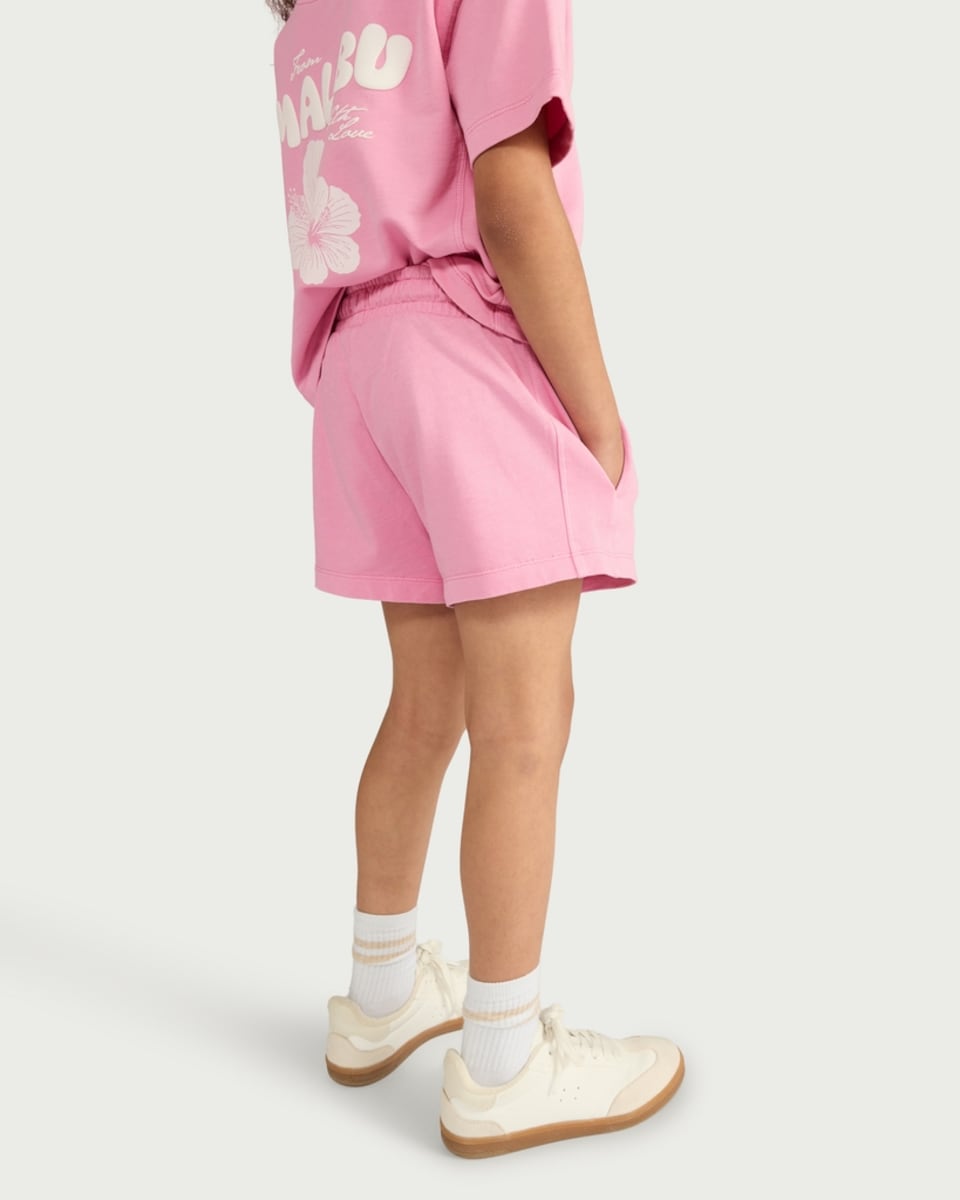 image 1 of F&F Girls Pure Cotton Co-ord Shorts in Pink