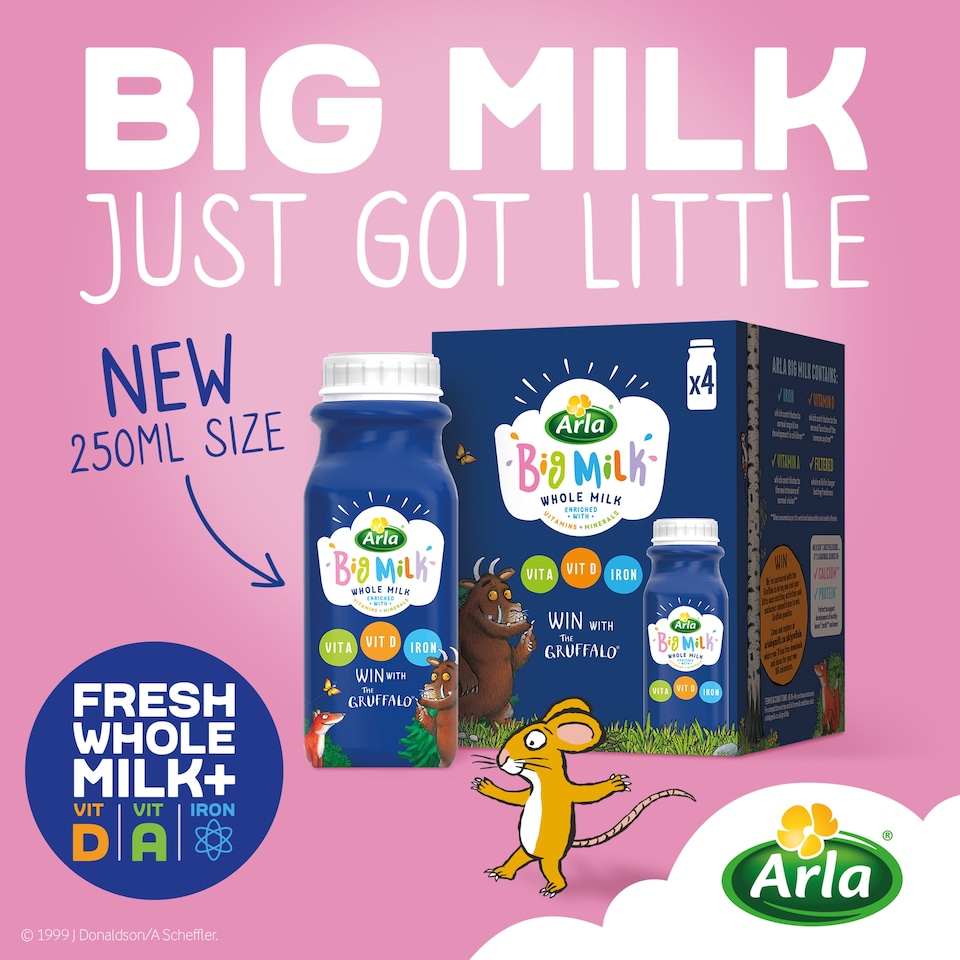 image 1 of Arla Big Milk Fresh Whole Milk Vitamin Enriched for kids 4 X250ml