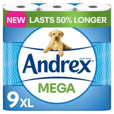 Andrex Classic Clean Toilet Tissue 9 Mega Rolls