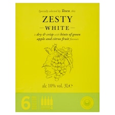 Tesco Zesty White Wine Bag In Box 3 Litre