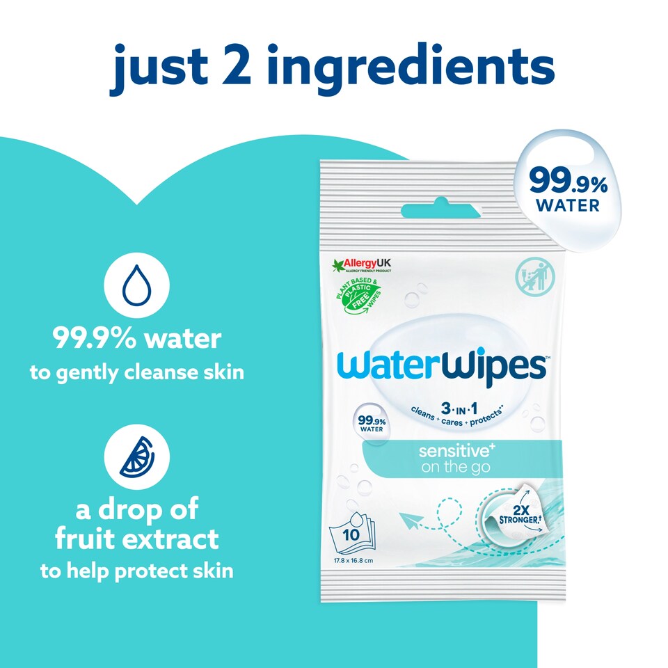 image 1 of WaterWipes On The Go Wipes 10 Pack