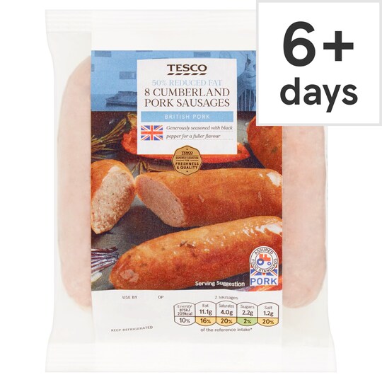 Tesco Reduced Fat Cumberland Sausage 454G Tesco Groceries