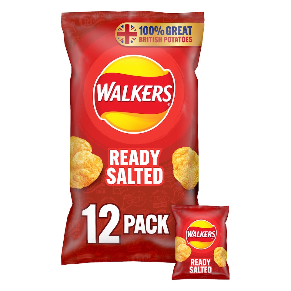 image 1 of Walkers Ready Salted Multipack Crisps 12x25g