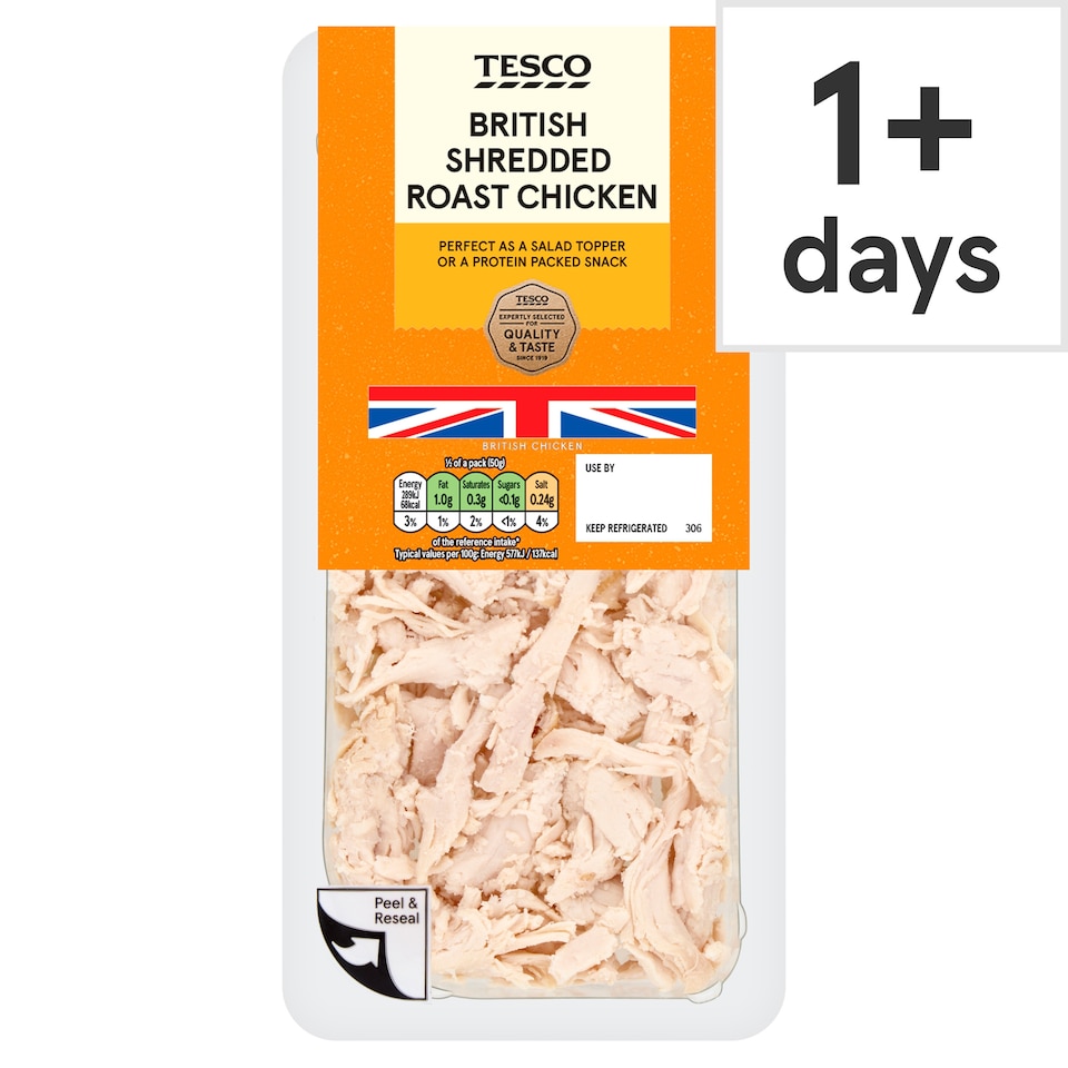 Tesco British Shredded Roast Chicken 100g