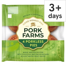 Pork Farms Vegan Porkless Pies 4 Pack 260g