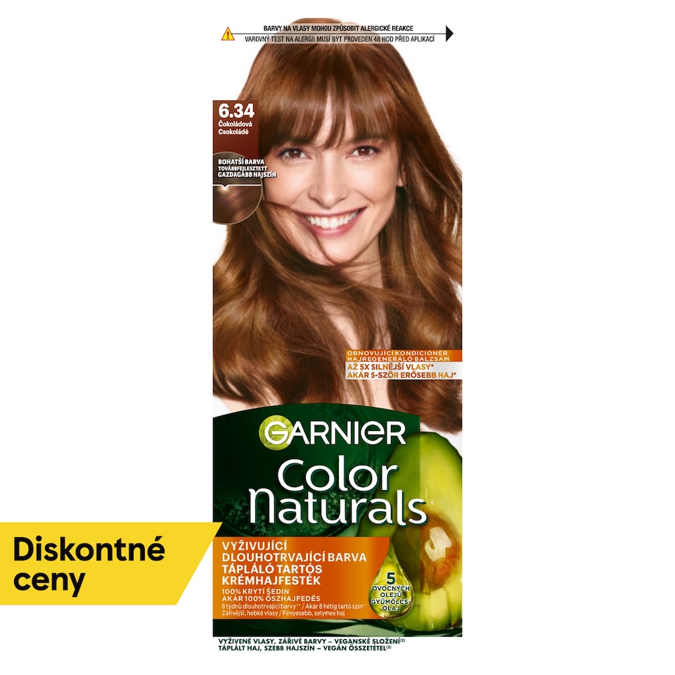 Garnier Color Naturals permanentná farba na vlasy 6 ,34 Čokoládová, 60 +40 +12 ml
