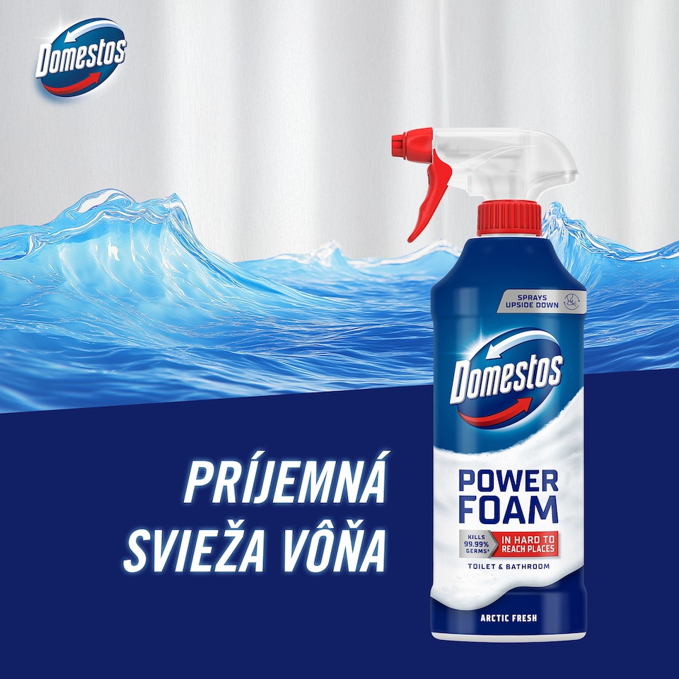 obrázok 1 z Domestos Power Foam čistič toalety Arctic Fresh 435 ml