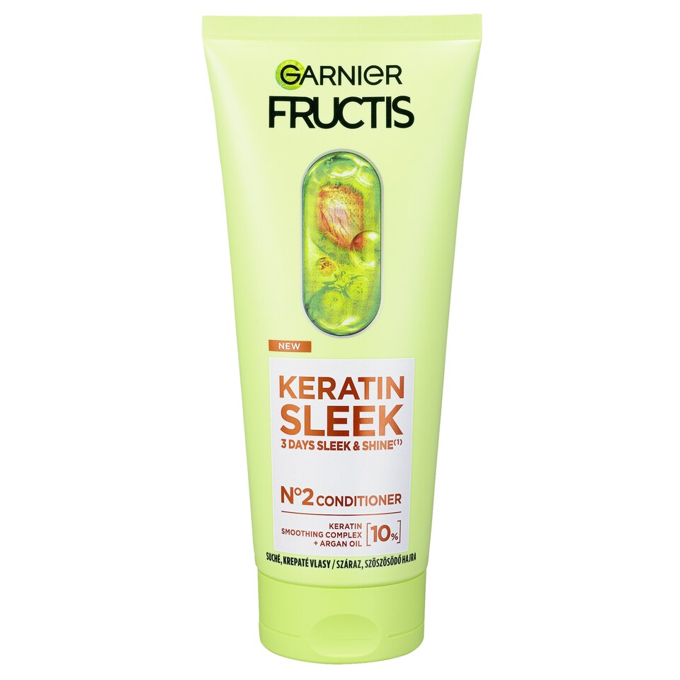 Garnier Fructis Keratin Sleek kondicionér na suché a krepovité vlasy, 200 ml