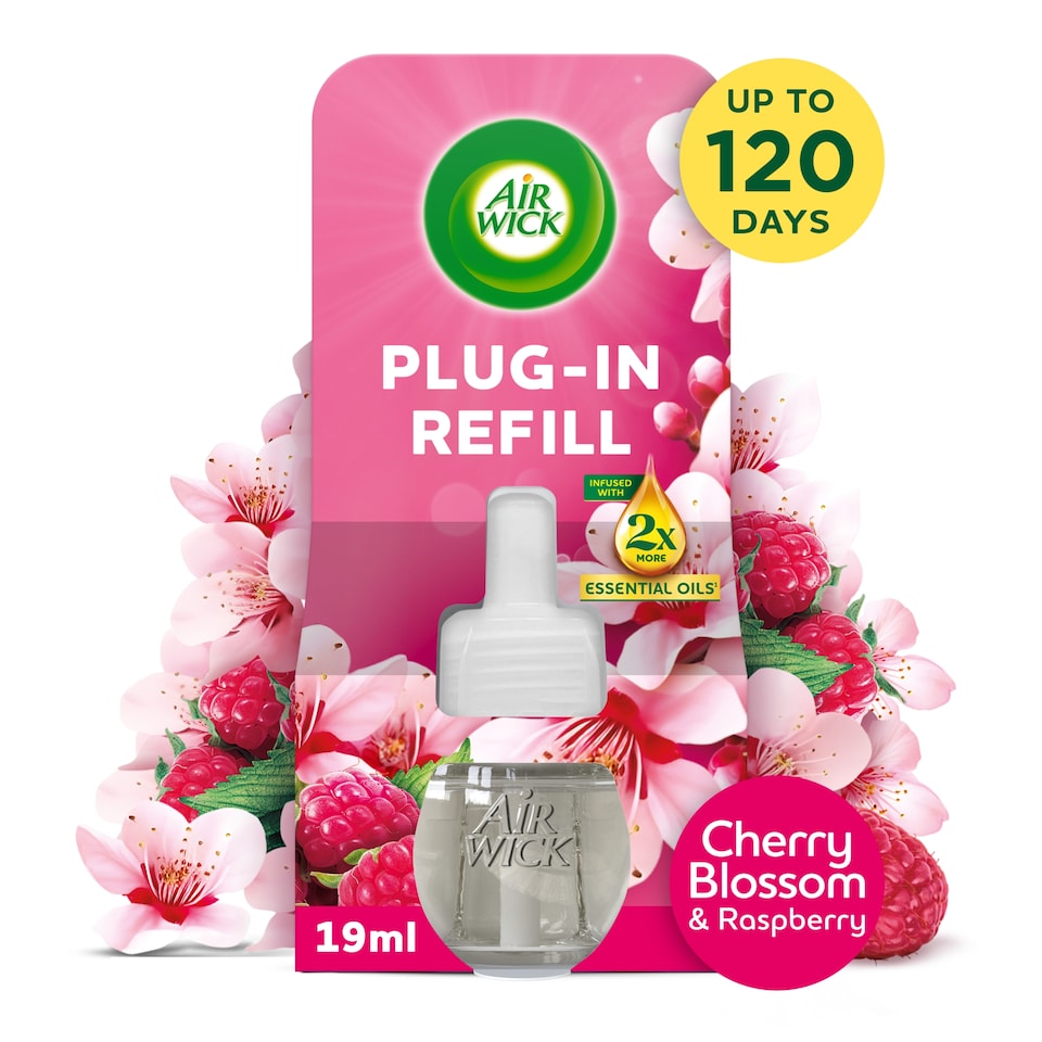 image 1 of Air Wick Plug-In Refill Cherry Blossom & Raspberry Air Freshener 19ml
