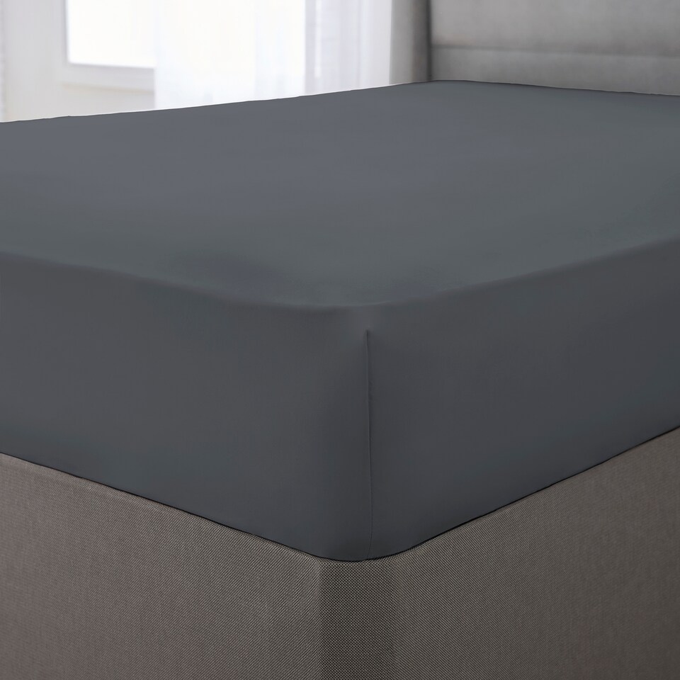 Silent Night Charcoal Supersoft Fitted Sheet Kingsize