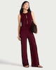 image 1 of F&F Wide Leg Co-ord Trousers in Burgundy