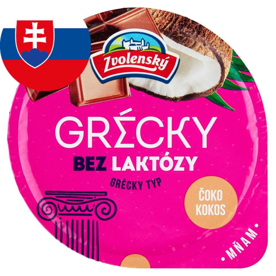 Zvolenský Yogurt Greek Type Chocolate-Coconut Lactose Free 125 g