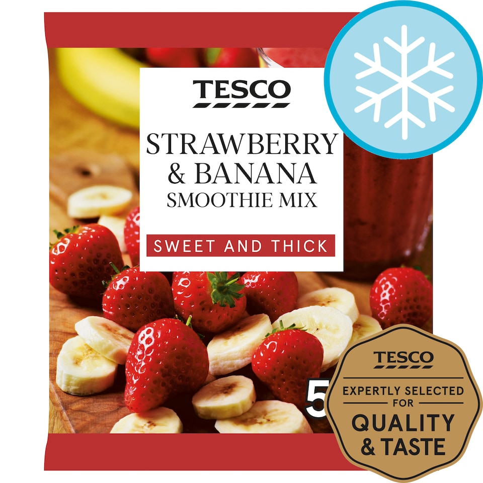 Tesco Frozen Strawberry & Banana Smoothie Mix 500G