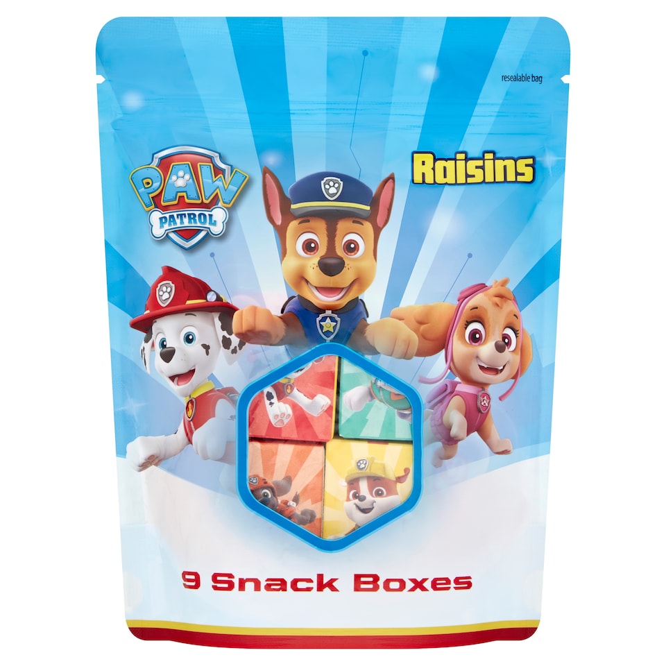 Paw Patrol Raisins Snack Boxes 126g (9 x 14g)