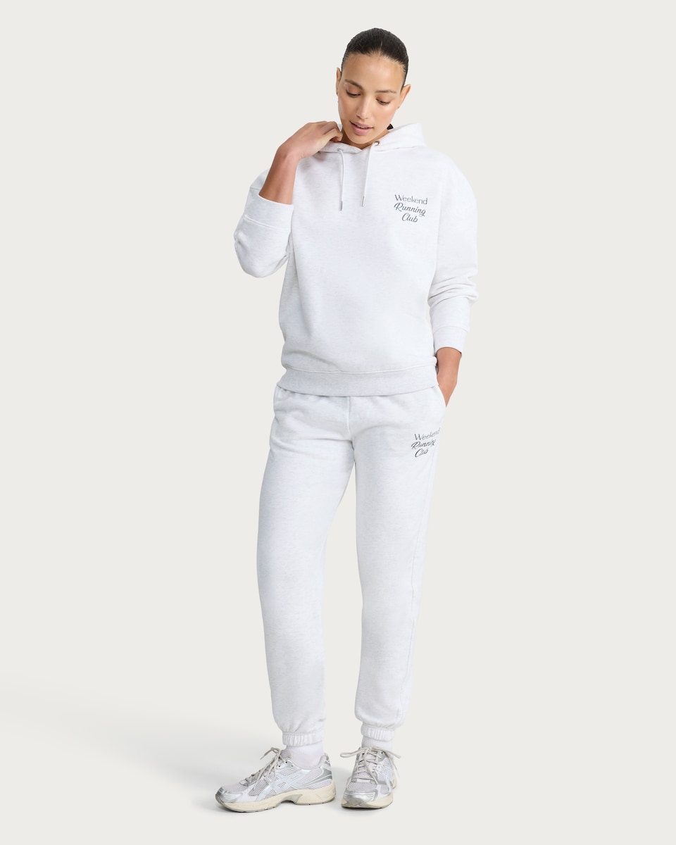 image 1 of F&F Active AFTERCLASS Slogan Cuffed Joggers in Grey