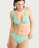 image 2 of F&F Crinkle Textured High Leg Bikini Bottoms in Mint