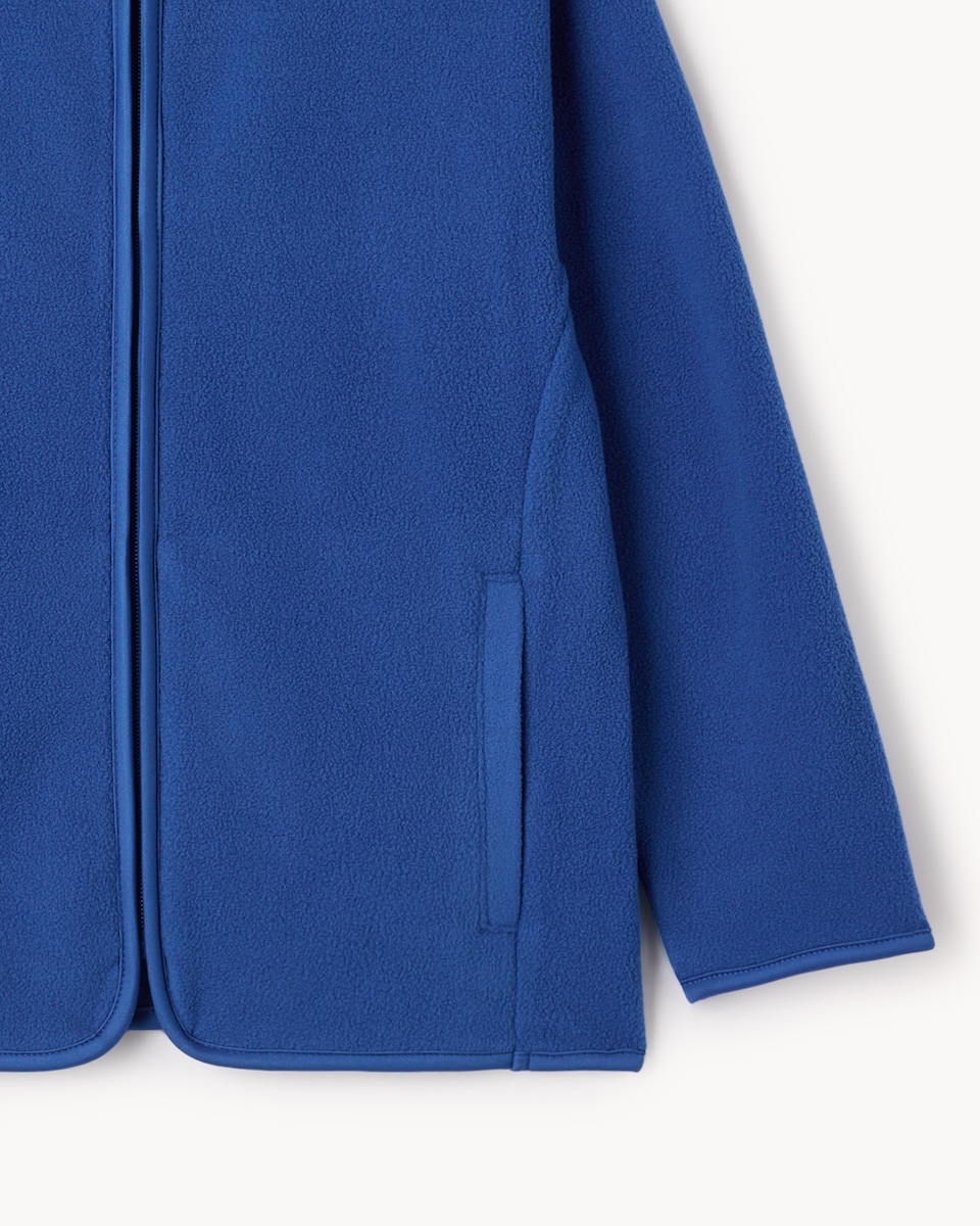 image 1 of F&F School Unisex Zip Up Fleece Jacket in Blue