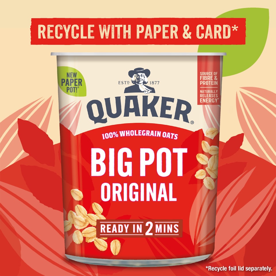 image 1 of Quaker OSS Original Oats Big Pot 60g
