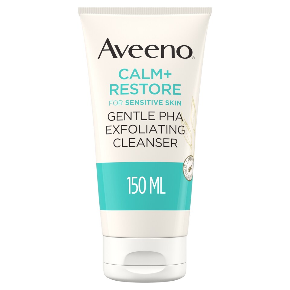 image 1 of Aveeno Face CALM & RESTORE Gentle Exfoliating Face Scrub Wash 150ml