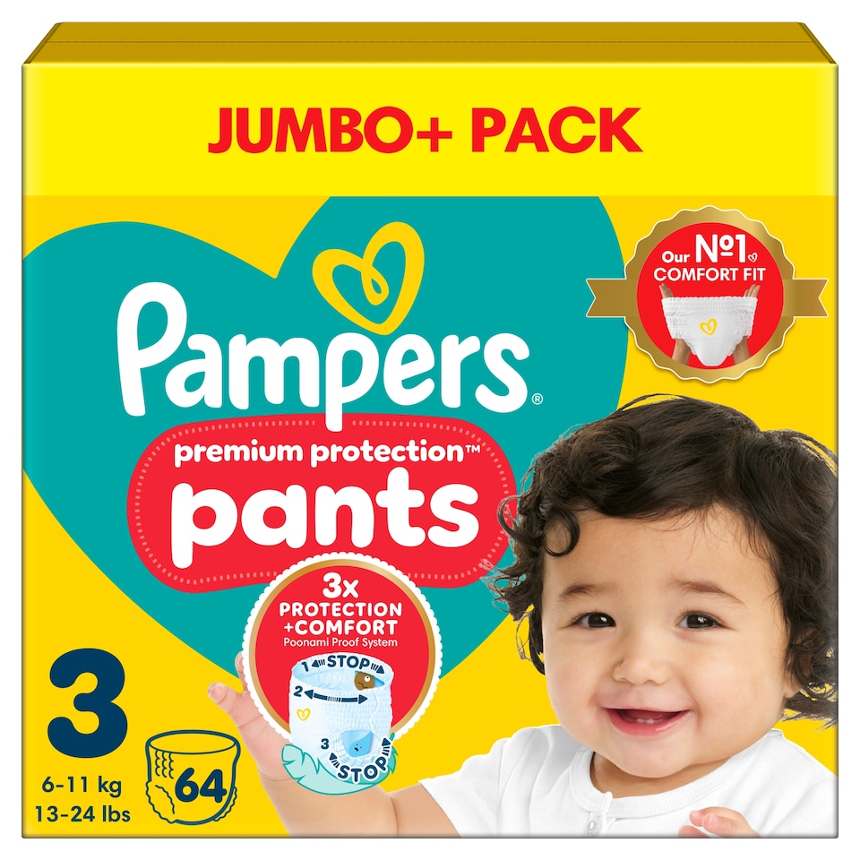 image 1 of Pampers New Baby Nappy Pants Size 3 Jumbo Pack 64 Nappies