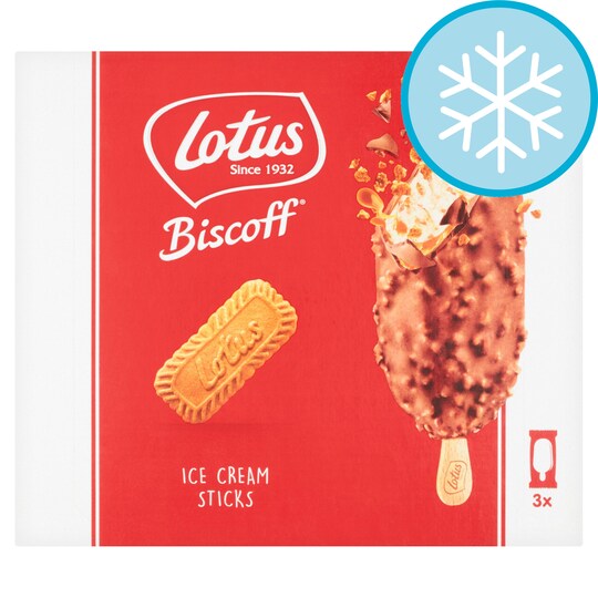 Lotus Biscoff Ice Cream Sticks 3X90ml Tesco Groceries