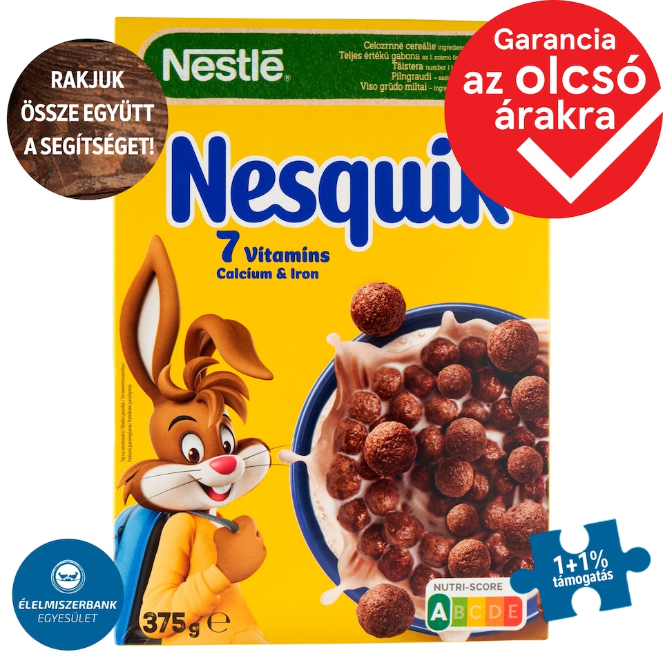 Nestlé Nesquik Cocoa Flavoured Crunchy Cereal with Vitamins and Minerals 375 g