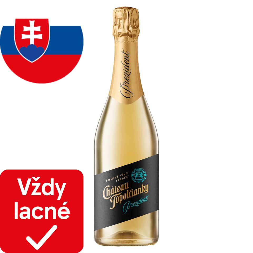 Château Topoľčianky Prezident Müller Thurgau akostné šumivé víno biele sladké 0,75 l