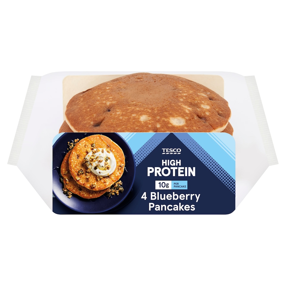 Tesco High Protein 4 Blueberry Protein Pancakes