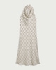 image 4 of F&F Satin Polka Dot Cowl Neck Maxi Dress in Multi Black White
