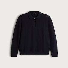 F&F Pure Cotton Herringbone Textured Jumper in Navy